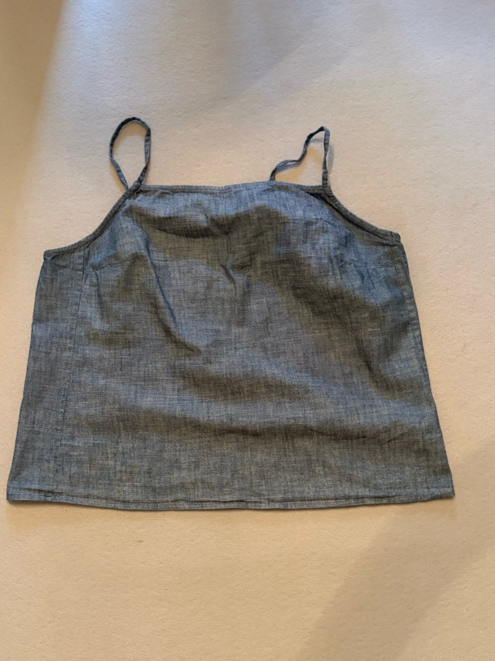 Gap Designed & Crafted Denim Linen Strap Tank Top Large L